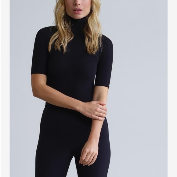 Commando Black Short Sleeve Bodysuit Turtleneck OS - Picture 3 of 12
